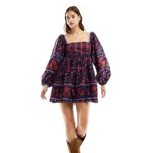 free people endless afternoon mini dress Free People Women's Endless Afternoon Long Sleeve Mini Dress